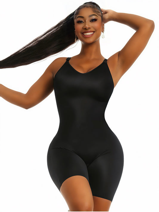 Snatched Tummy Control Shapewear Bodysuit Mid Thigh With Built-In Bra